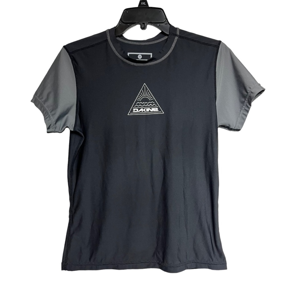 Dakine UPF50 Short Sleeve Rash Guard Shirt Size Medium Black and Gray